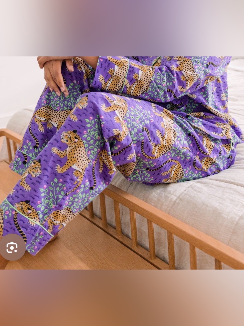 Printfresh Bagheera Leopard Cropped Pajama Pants Violet Purple XL